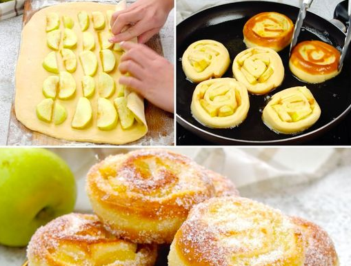 Rollitos de manzana fritos: la receta de dulces suaves y deliciosos