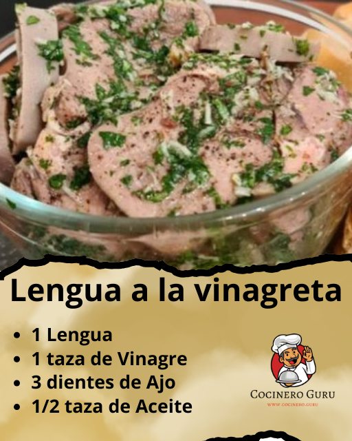 Como hacer lengua a la vinagreta ¡Bien rica, con el sabor justo y fácil de preparar