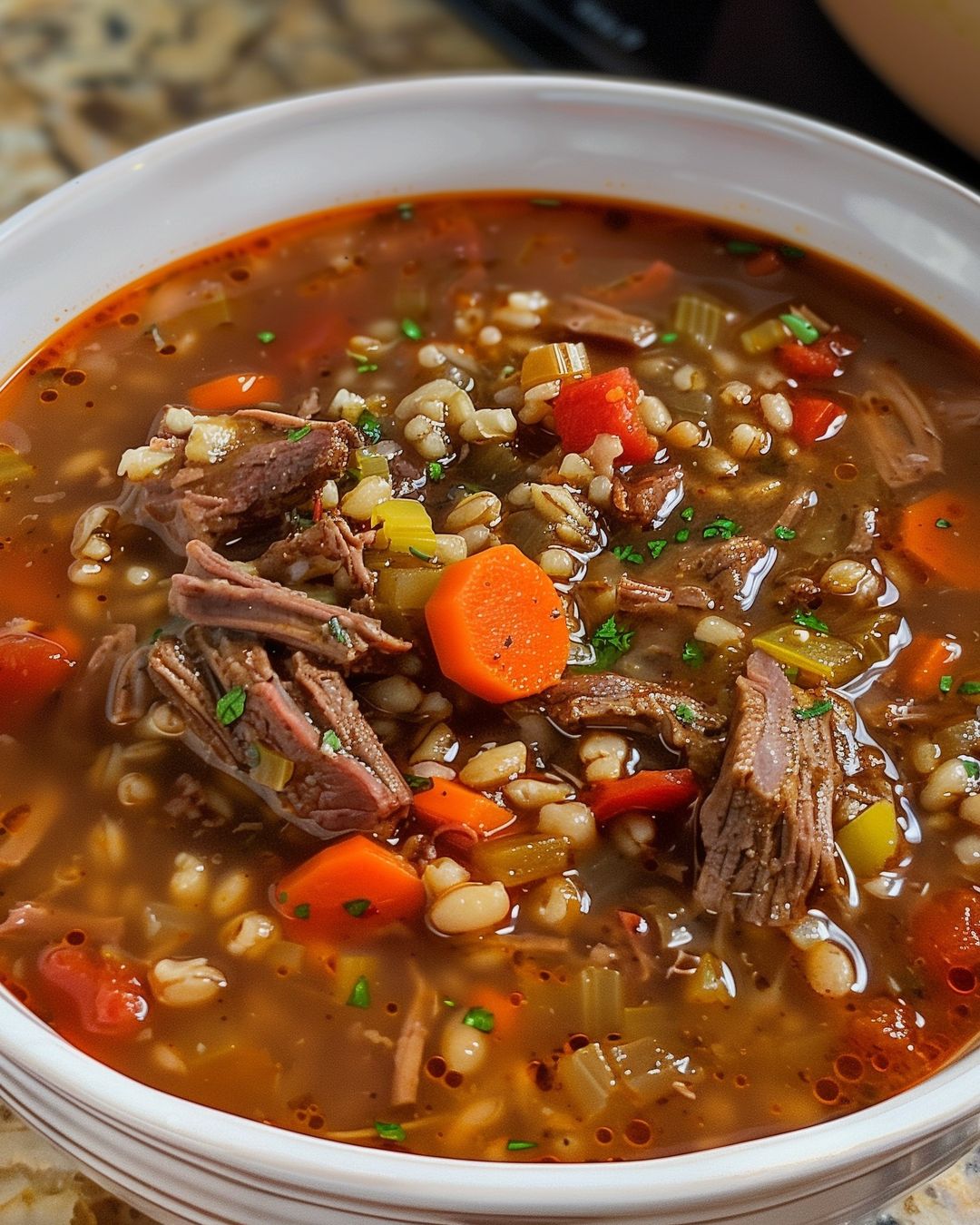 SOPA DE TERNERA Y CEBADA