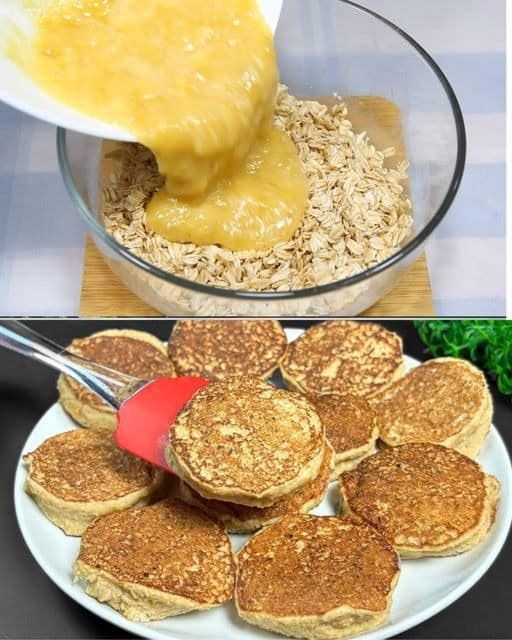 Panqueques de avena, manzana y plátano