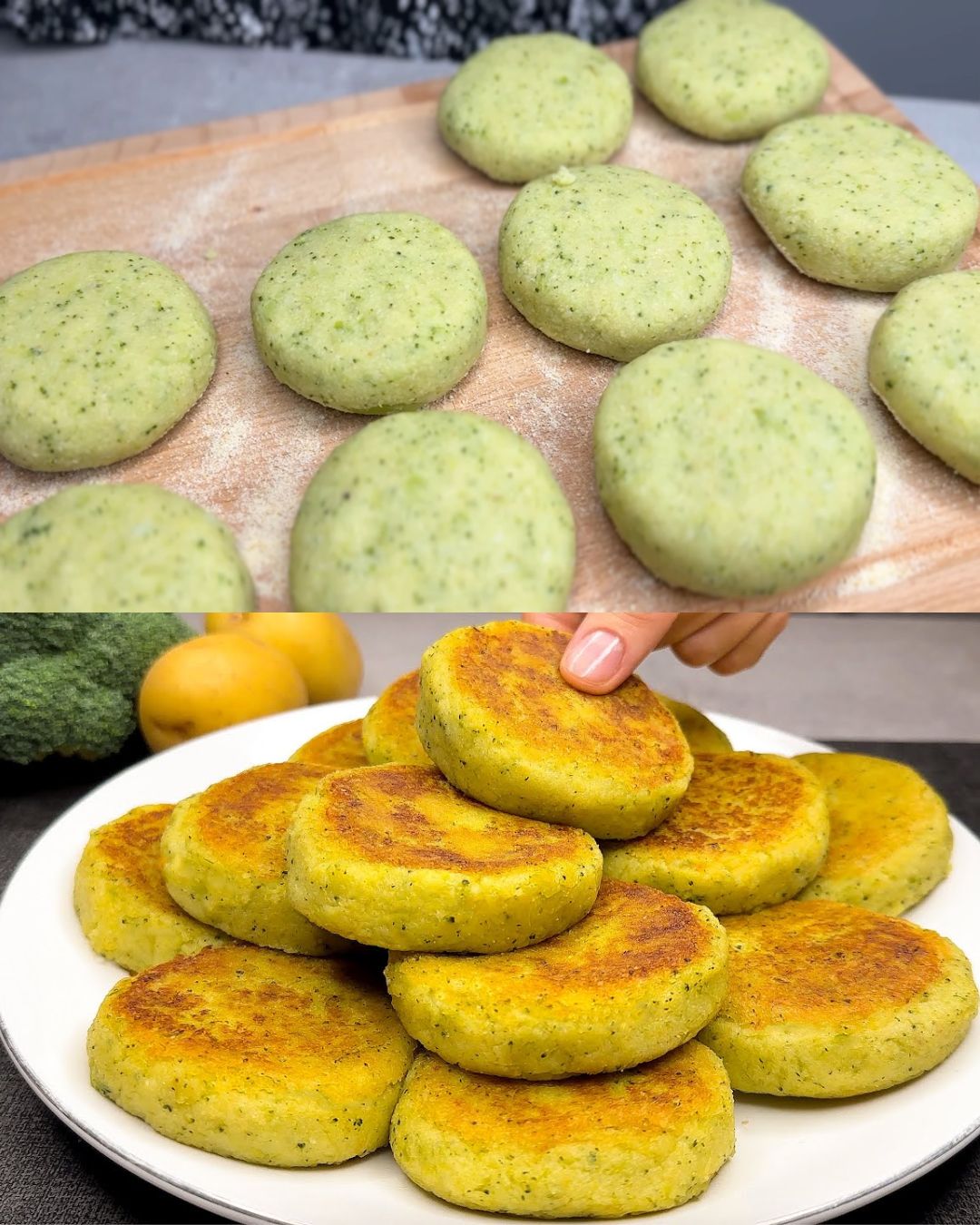 Croquetas de brócoli y patata con salsa de yogur y eneldo Sin harina 