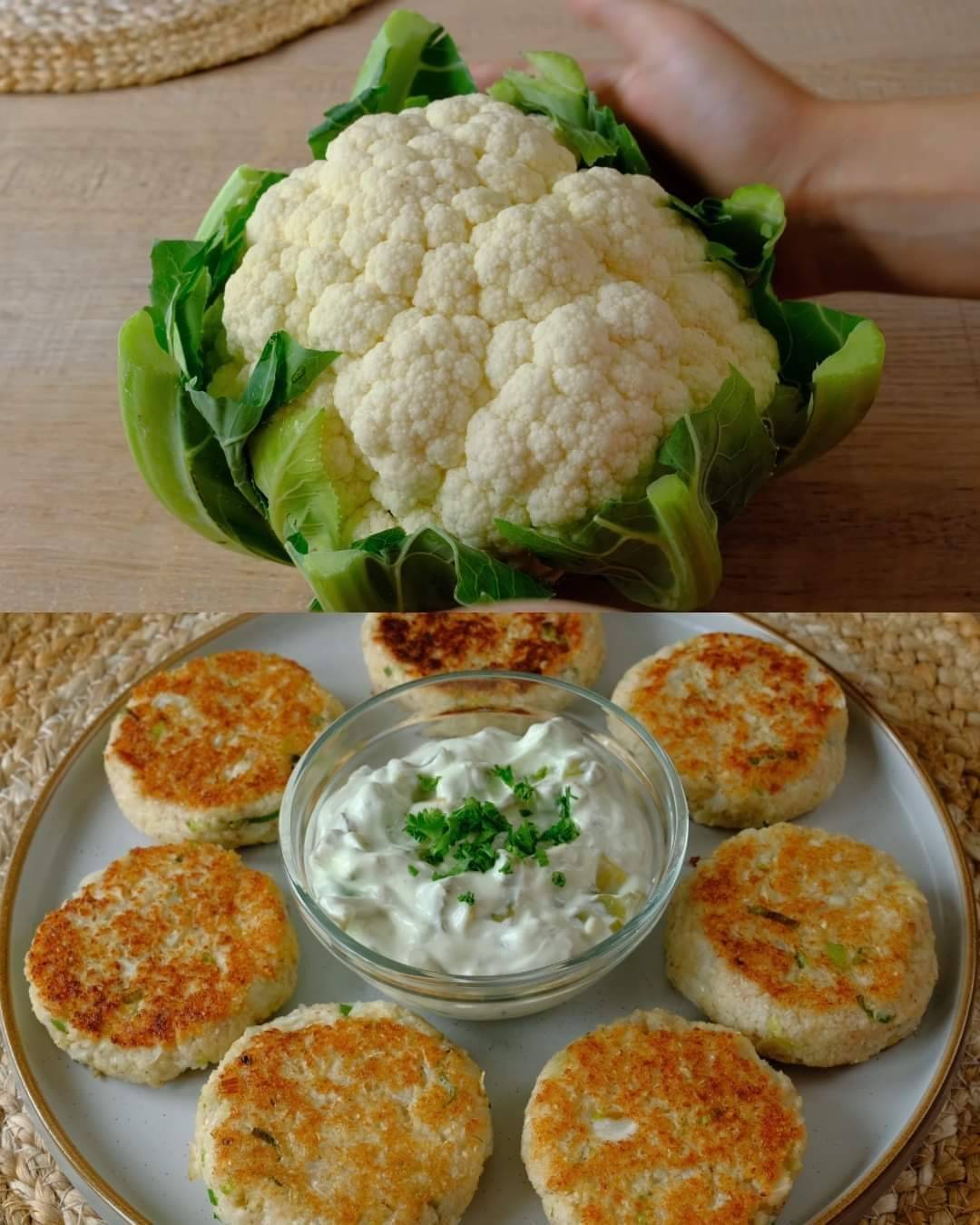 Hamburguesas crujientes de coliflor con salsa tártara vegana