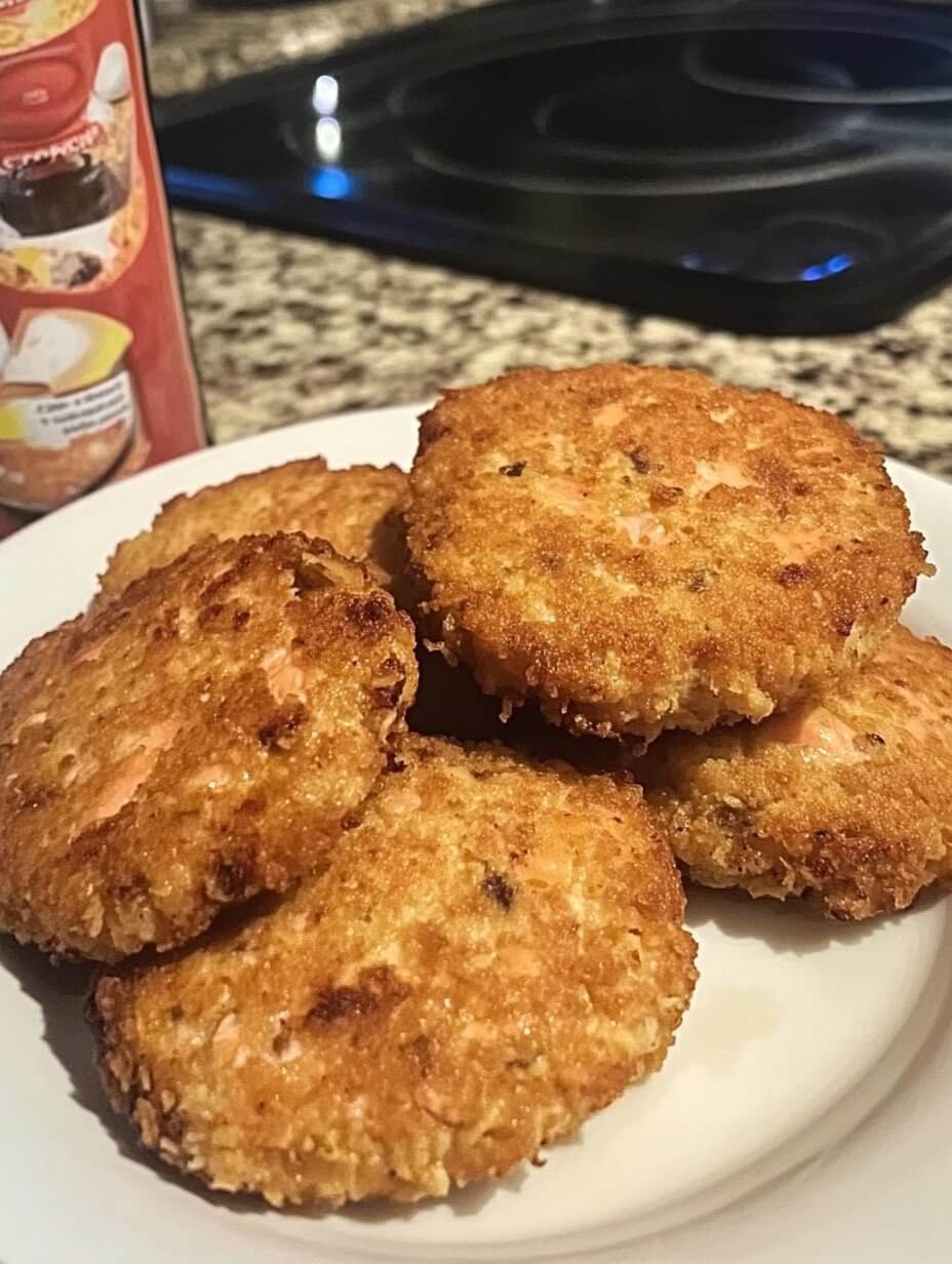 Hamburguesas de salmón fritas al estilo sureño