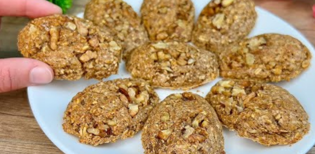 Delicioso pastel de avena con manzana y plátano