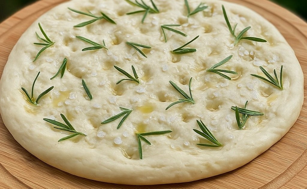 Auténtico pan italiano de focaccia casero
